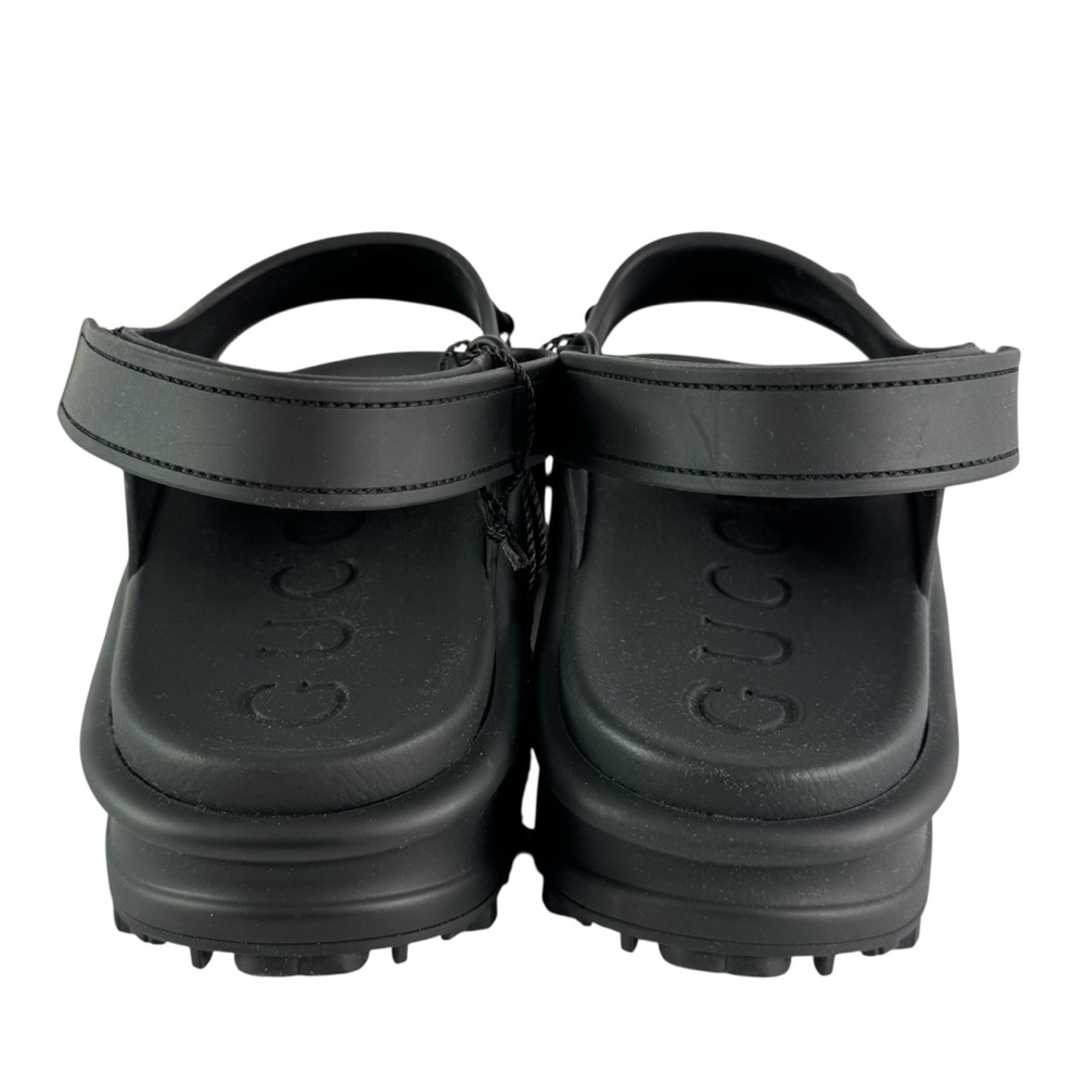 GUCCI 747752 Black Soft Rubber Horsebit Men's Sandals 10 - 10.5US - Picture 4 of 9